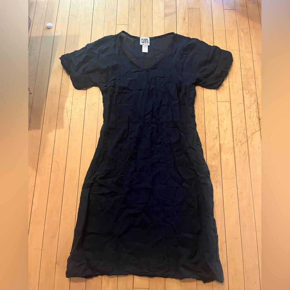 Black V-Neck Short Sleeve Women's Dress